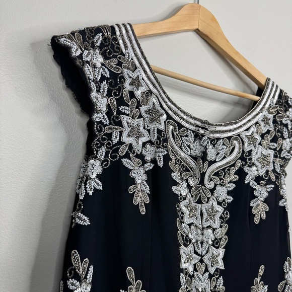 Jkara New York Beaded Embellished Cap Sleeve Long Gown 16 - Picture 10 of 12